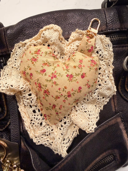 lace puffy heart bag charm mom accessory mothers day
